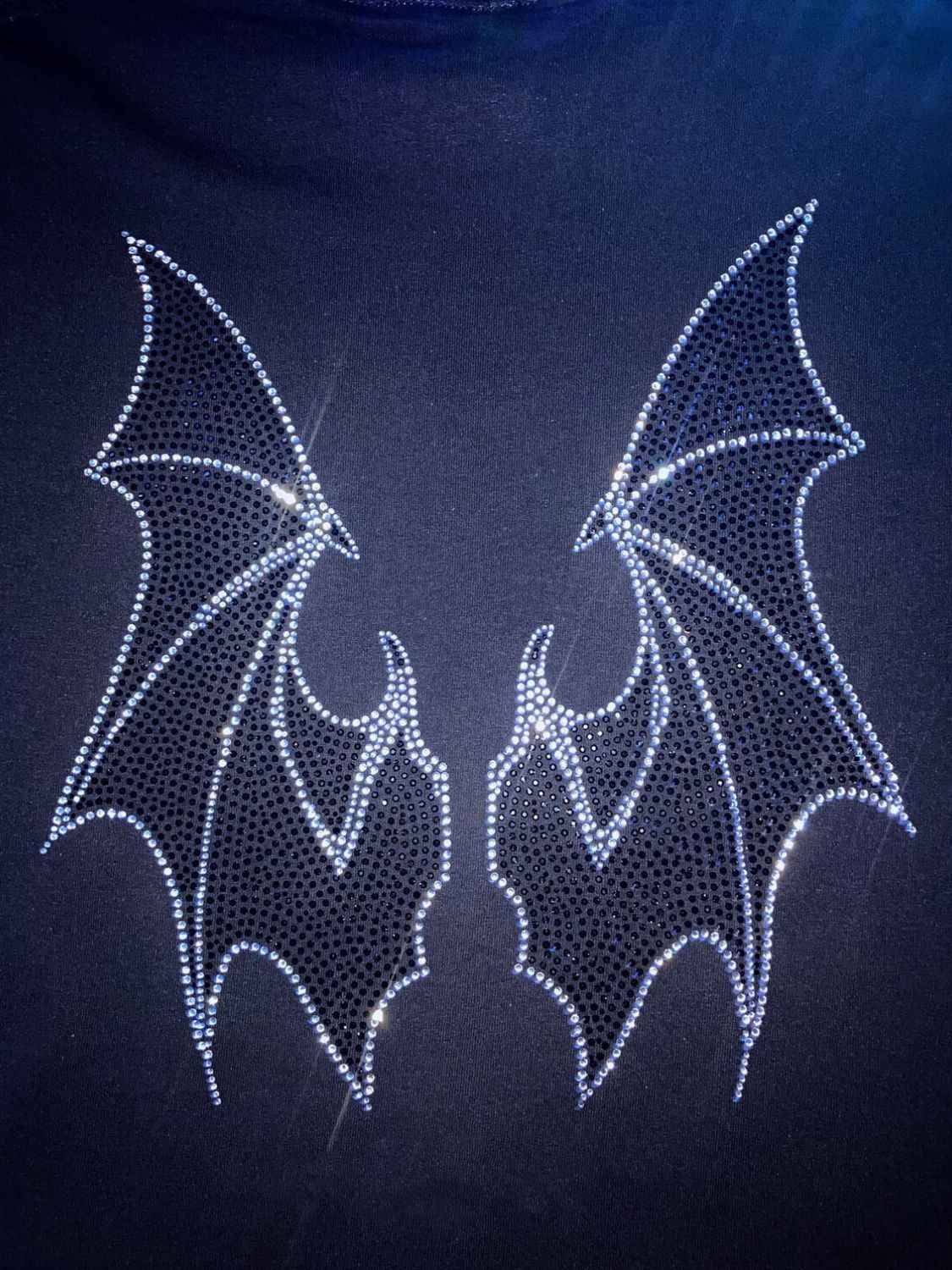 Men's Rhinestone Bat Zip Up Hoodie - Damned Threads